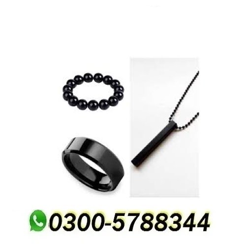Vertical Bar Boys Pendant Ring And Bracelet Set Pack Of 3