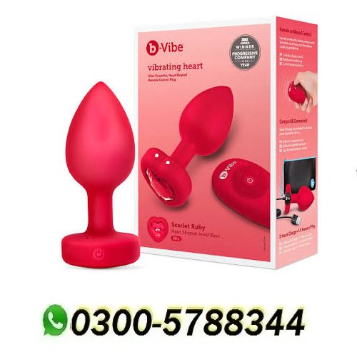 Vibrating Red Heart Anal Plug With Remote