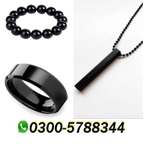 Vertical Bar Boys Pendant Ring And Bracelet Set Pack Of 3